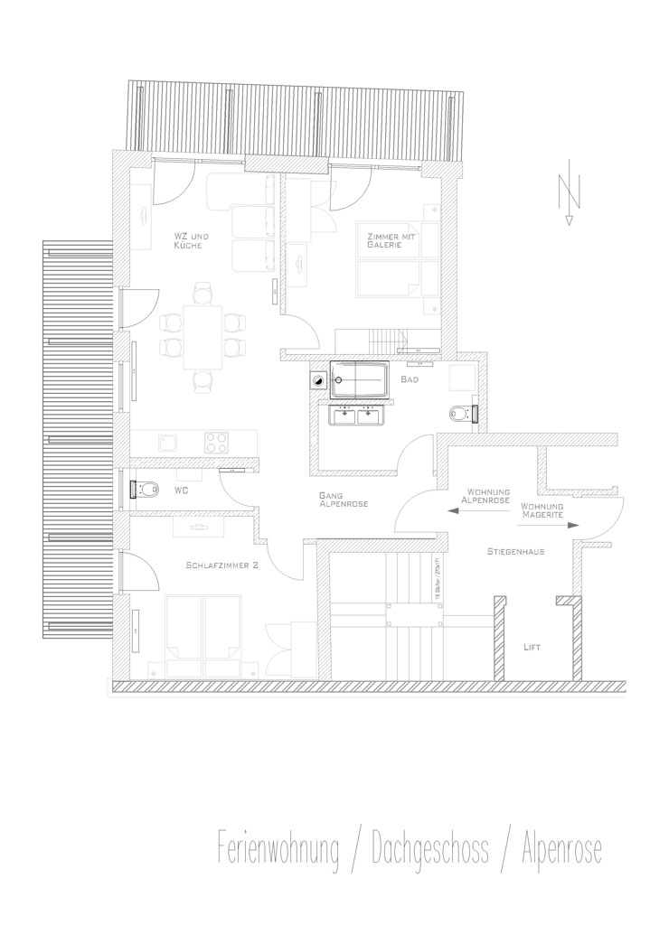 Grundriss Ferienwohnung Alpenrose Sattlerhof Mutters