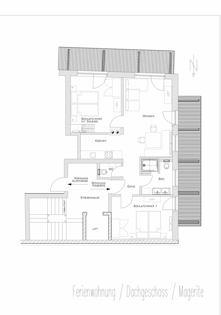 Grundriss Ferienwohnung Margerite Sattlerhof Mutters